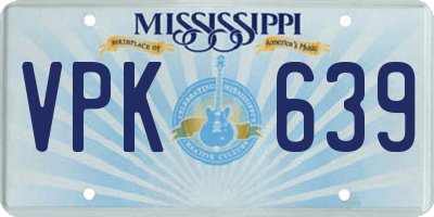 MS license plate VPK639