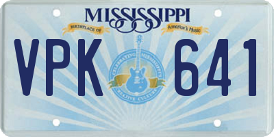 MS license plate VPK641