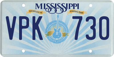 MS license plate VPK730