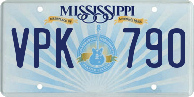 MS license plate VPK790