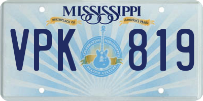 MS license plate VPK819