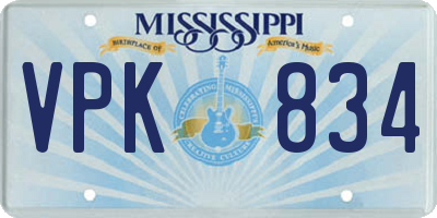 MS license plate VPK834