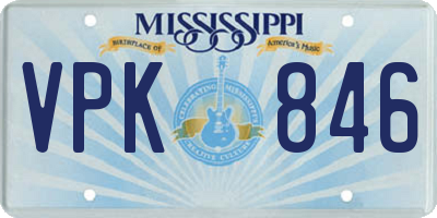 MS license plate VPK846