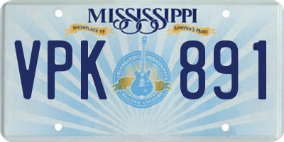 MS license plate VPK891