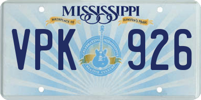 MS license plate VPK926