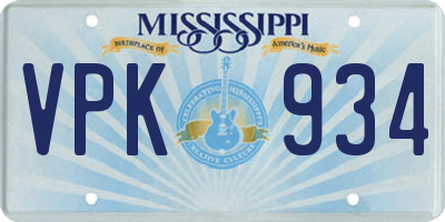 MS license plate VPK934