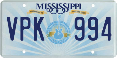 MS license plate VPK994