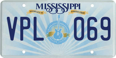 MS license plate VPL069