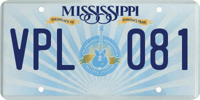 MS license plate VPL081