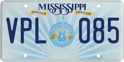 MS license plate VPL085