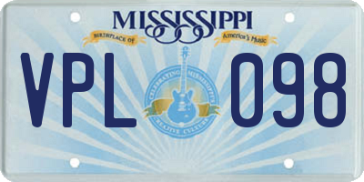 MS license plate VPL098