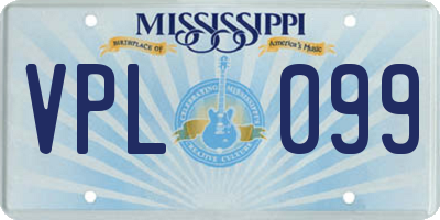 MS license plate VPL099