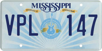 MS license plate VPL147