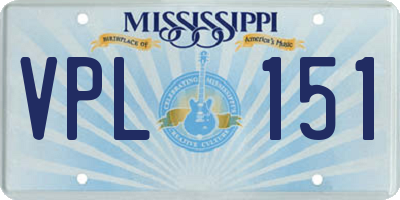 MS license plate VPL151