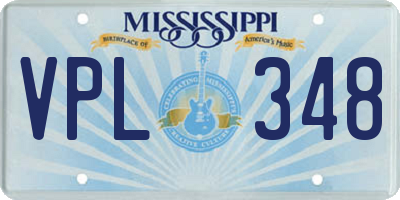 MS license plate VPL348