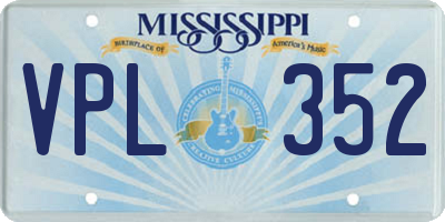 MS license plate VPL352