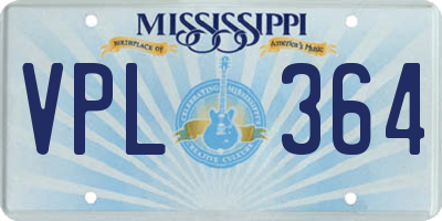 MS license plate VPL364
