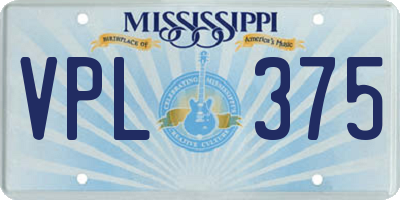 MS license plate VPL375