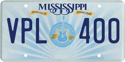 MS license plate VPL400
