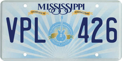 MS license plate VPL426