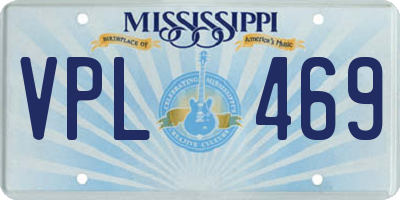 MS license plate VPL469