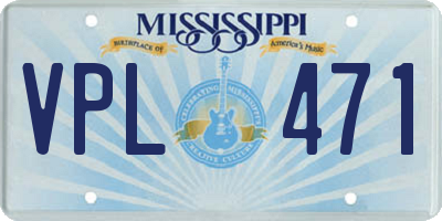 MS license plate VPL471