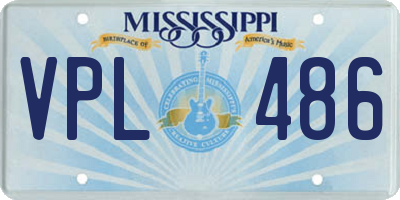 MS license plate VPL486