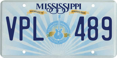 MS license plate VPL489