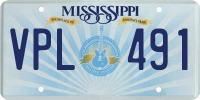 MS license plate VPL491