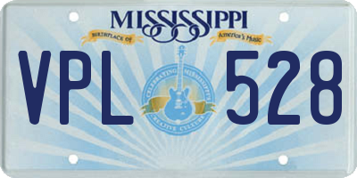 MS license plate VPL528