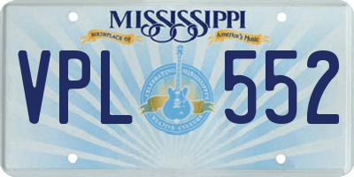MS license plate VPL552
