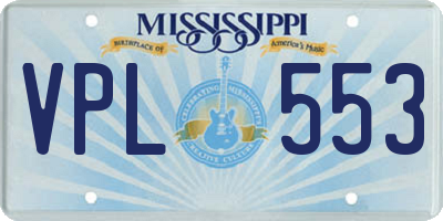 MS license plate VPL553