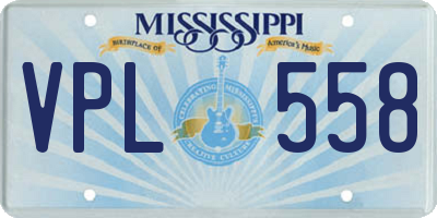 MS license plate VPL558