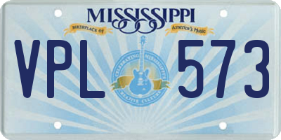 MS license plate VPL573