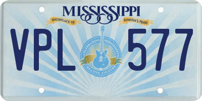 MS license plate VPL577