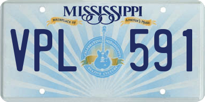 MS license plate VPL591