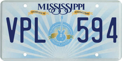 MS license plate VPL594