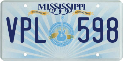 MS license plate VPL598