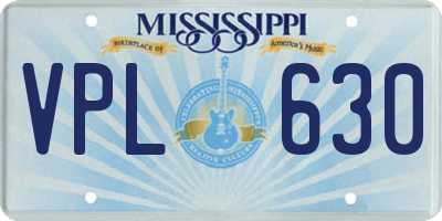 MS license plate VPL630