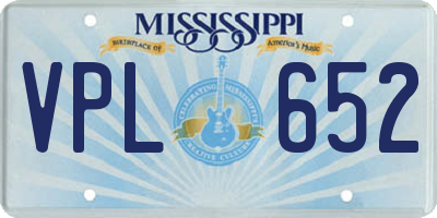 MS license plate VPL652