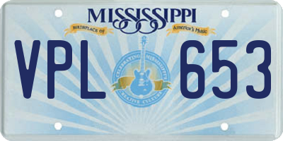 MS license plate VPL653