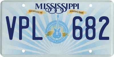 MS license plate VPL682