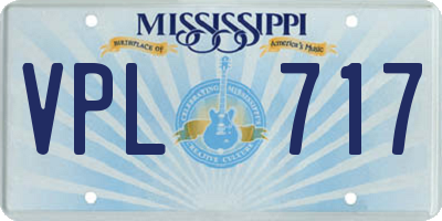 MS license plate VPL717