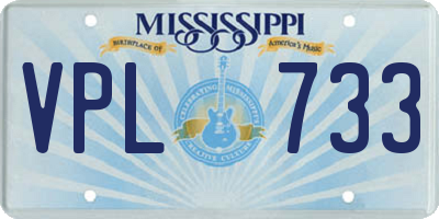 MS license plate VPL733