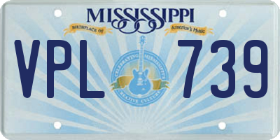 MS license plate VPL739
