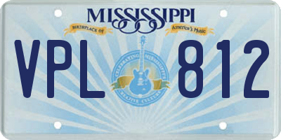 MS license plate VPL812