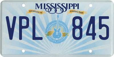 MS license plate VPL845