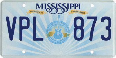 MS license plate VPL873