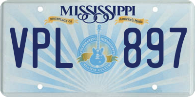 MS license plate VPL897