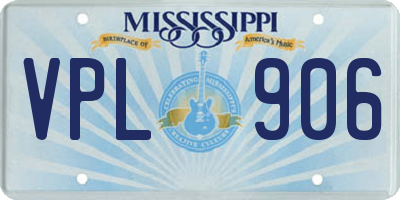 MS license plate VPL906